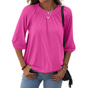 Stylish Women's Blouse with Balloon Sleeves & Stand-Up Collar