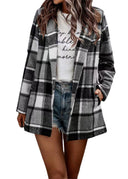 Women's Long Checked Blazer in Contemporary Style