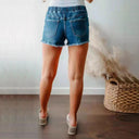 Stylish Women's Denim Shorts with Elastic Waistband