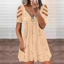Heart Pattern Cut-Out Sleeve Dress for Women