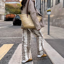 Chic Snake Print Trousers for Women