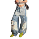Chic Distressed Wide-Leg Jeans for Women