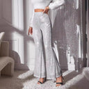 Chic Cropped Trousers with Glitter Accents