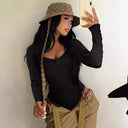 Chic Ruffle Long Sleeve Bodysuit for Women
