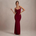 Chic Maxi Dress with Lace Accents and Deep Back