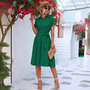 Chic Women's Shirt Dress with Fashion Tie Belt