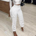 Chic Women's Ruffled Cargo Pants with Pockets