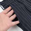 High-Waisted Fabric Trousers with Chic Stripe Design
