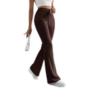 High Waist Wide-Leg Ribbed Pants for Women