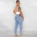 High-Waisted Distressed Frayed Mom Jeans for Women