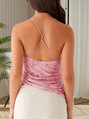 Floral Embroidered Chiffon Women's Top