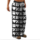 Stylish Women's Patterned Pants with Elastic Waist and Deep Pockets