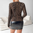 Stylish Women's Asymmetric Neck Bodysuit in Leopard Print