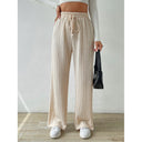 Ribbed Wide-Leg Trousers for Women