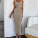 Trendy Maxi Skirt with Cut-Out Design & Stripes