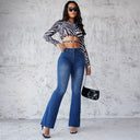 High-Waisted Flared Jeans for Women in Trendy Wash