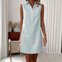 Chic Striped Button-Up Shirt Dress for Women