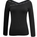 Chic Off-Shoulder Women's Top with Rhinestone Accents