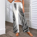 Chic Palazzo Pants with Tropical Palm Design