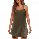 Chic Women's Camisole Dress with Convenient Pockets