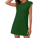 Wave-Structured Short Sleeve Dress for Women