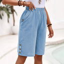 Airy Women's Shorts with Button Accents