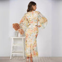 Floral Balloon Sleeve Maxi Dress for Women