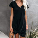 Chic Women's Short Sleeve Knotted Dress