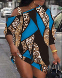 Trendy Women's Asymmetrical Dress with Stylish Graphic and One Shoulder Accent
