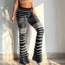High-Waisted Striped Leggings for Women
