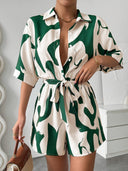 Chic Women's Graphic Pattern Vacation Dress
