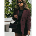 Chic Women's Blazer Jacket with Double Button Closure