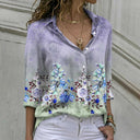 Floral Print Women's Blouse with Flattering Design