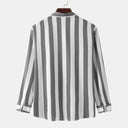 Chic Women's Long Sleeve Striped Blouse with Chest Pocket