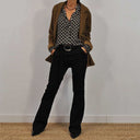 Chic Long Sleeve Blouse with Unique Print for Women