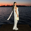 Chic Evening Dress with Stylish Cape