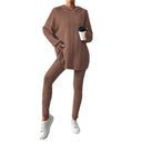 Textured Long Sleeve Top and Leggings Set for Women
