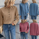 Chic Long Sleeve Button-Detail Blouse for Women