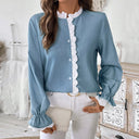 Chic Women's Long Sleeve Lace Blouse