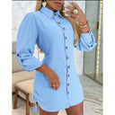 Women's Ruffle-Detail Button-Up Dress in Feminine Style
