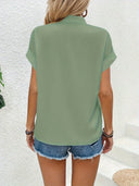 Chic Short Sleeve Women's Blouse
