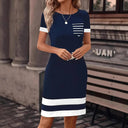 Stylish Women's Striped Dress with Chest Pocket