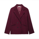 Chic Double-Breasted Women's Blazer Jacket