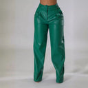 Chic Faux Leather Trousers for Women