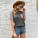 Striped Women's T-Shirt with Pocket Design