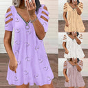 Heart Motif Dress with Side Cut-Outs for Women