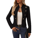 Chic Women's Blazer Jacket with Gold Buttons