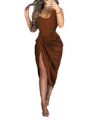 Chic Midi Dress with Dramatic Slit