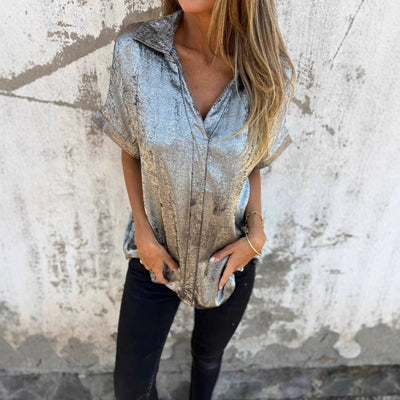 Satin Blouse with Glossy Finish for Women
