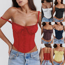 Chic Ruffled Women's Bustier Top with Adjustable Straps